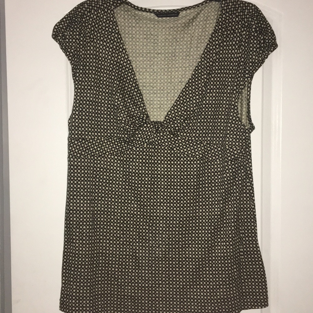 Short sleeve polka dot blouse